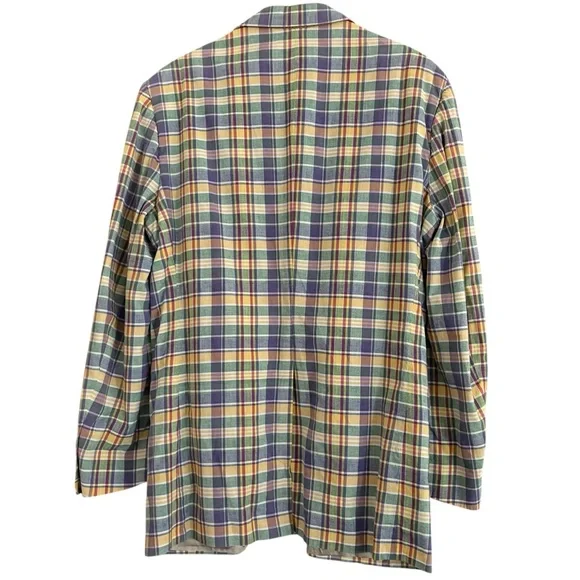 Vintage Brooks Brothers Plaid Derby Bold Sport Blazer USA Preppy Size 42R